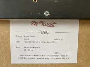 AcheterRoger Raveel - Muurtje met wit in het vierkant? Enchérissez de 900!
