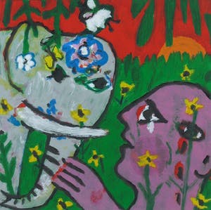 Hans Truijen - Zeefdruk, Touching paradise - Ingelijst kopen? Bied vanaf 50!