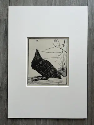 Jan Mankes - Originele Heliogravure Kleine Kraai omhoog kijkend naar Mugje 1923 kopen? Bied vanaf 165!