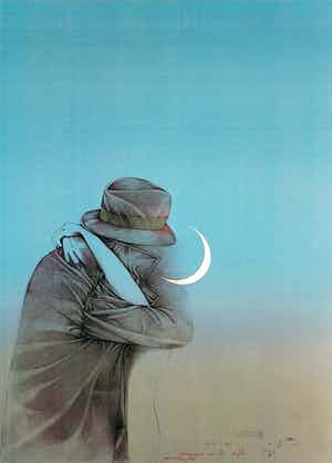 Bruno Bruni - Kleurenoffset-litho SOLITUDE Handgesigneerd. verkocht voor € 125!