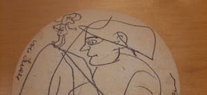 Gerard Fieret - Originele pentekening op een bierviltje kopen? Bied vanaf 55!