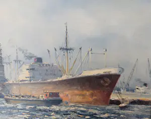 Marius de Jongere - Fraai havengezicht van Rotterdam kopen? Bied vanaf 850!