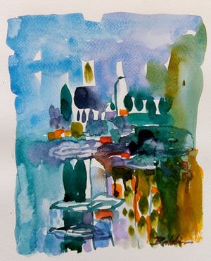 Ahmad Baldin - Zonder titel - AQUAREL compleet met GESIGNEERD boek. kopen? Bied vanaf 40!