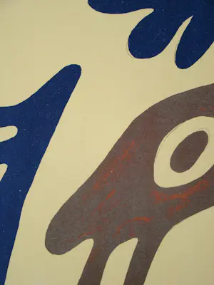 Buy Hans Arp - Hoofd, torso en navel op tafel - 1962 - Originele litho? Bid from 180!