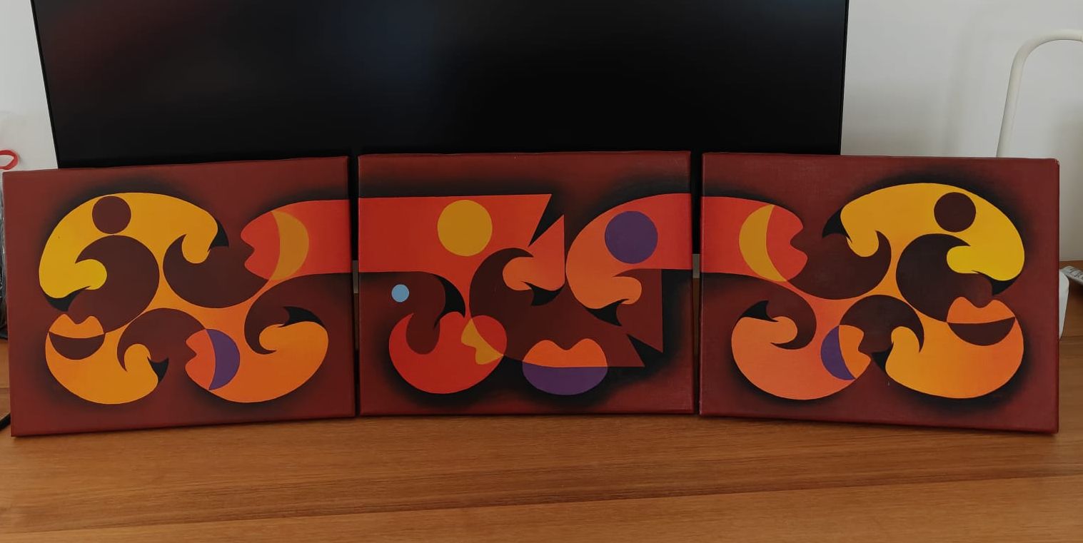 AcheterKobe De Peuter - Gesigneerd drieluik uit 2005 – Acryl op doek? Enchérissez de 1250!