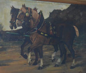 Niet of onleesbaar gesigneerd - Twee paarden. kopen? Bied vanaf 1!