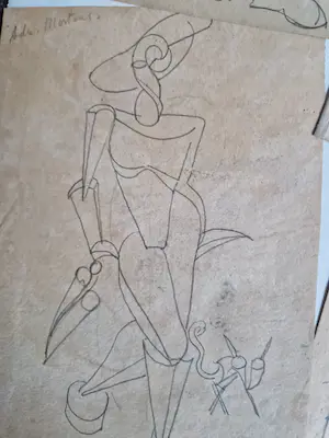 Adrien Mertens - Verzameling van 5 schetsen/tekeningen voor latere sculpturen - gesigneerd kopen? Bied vanaf 1!