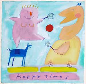 Wouter Stips - Zeefdruk, Happy times verkocht voor € 40!