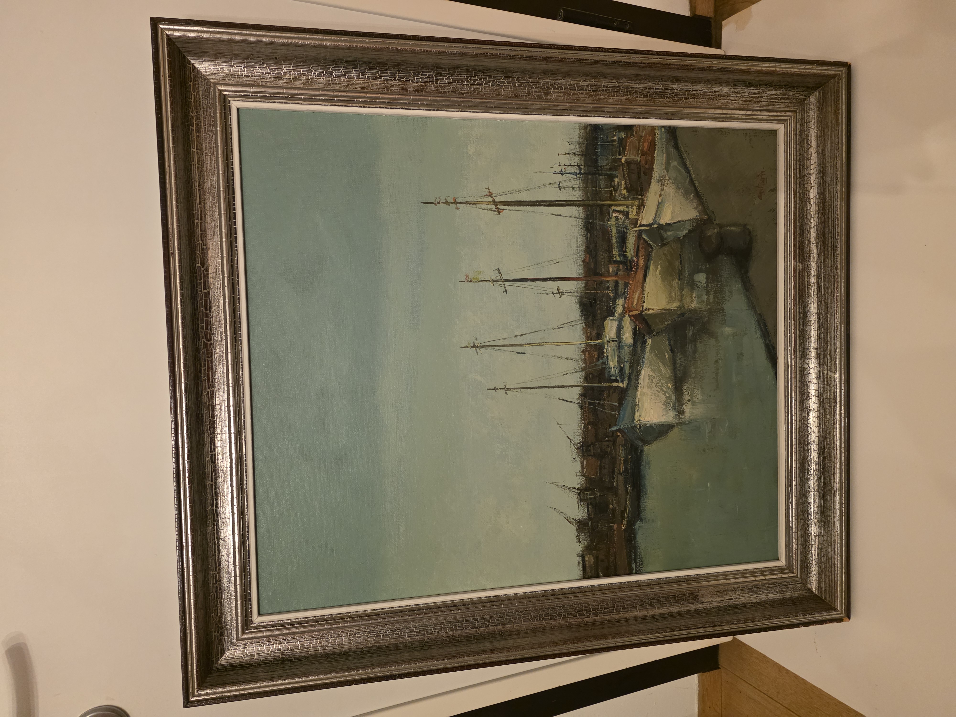 AcheterAntoon Herckenrath - Antoon Herckenrath (1907-1977) – Sfeervol havenspectakel met zeilboten – Olie...? Enchérissez de 120!