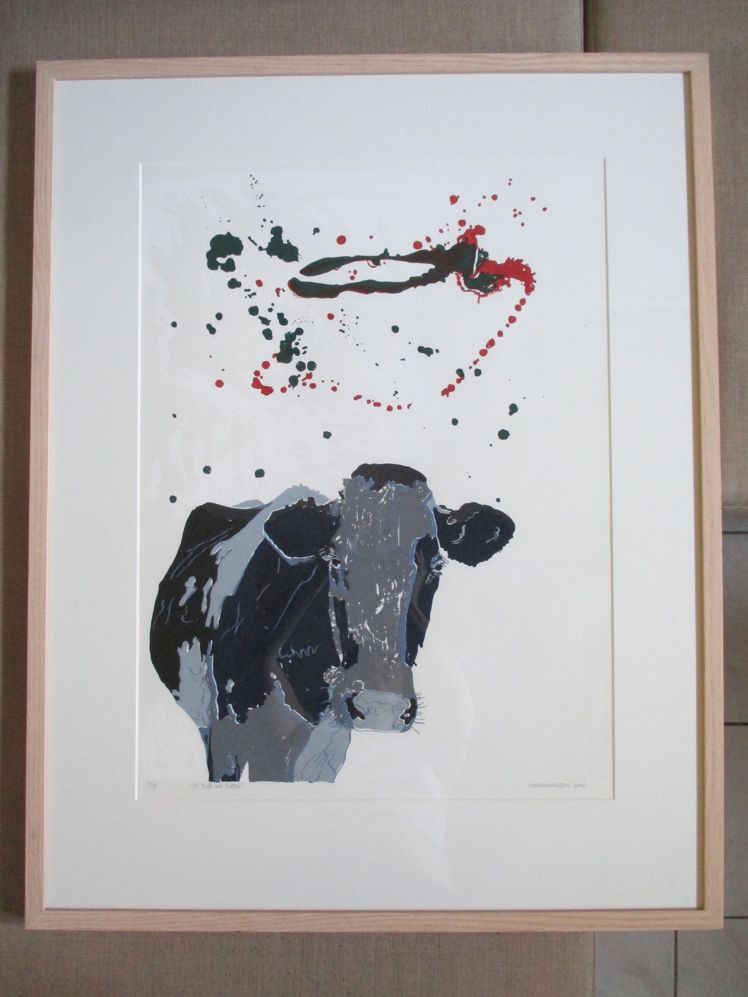 Conny Sprinkhuizen - Ingelijste zeefdruk “Bill, budd and butter” Barth lijst kopen? Bied vanaf 50!