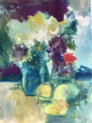 Kees Verwey - Bloemen stilleven - ets/aquatint verkauft für € 195!