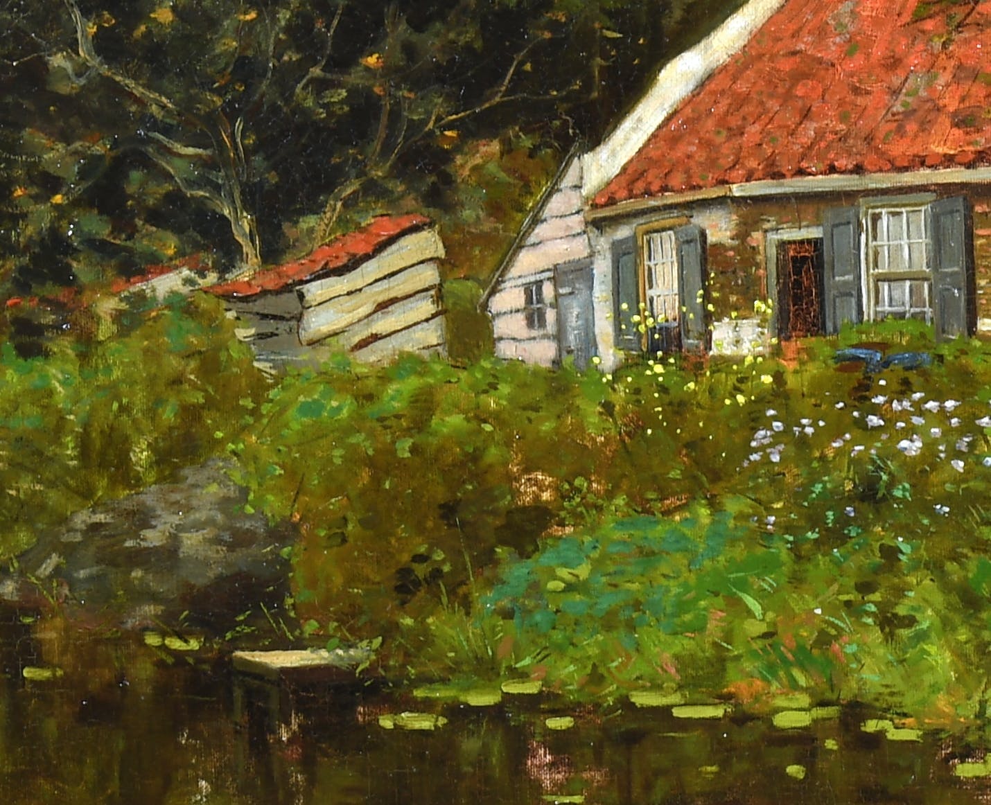 Johan Pieter van Strijen - "Duinhuisje"bij Oostvoorne - Landschap -Olieverf - Toegeschreven  kopen? Bied vanaf 145!