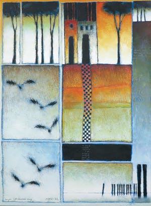 Magda Luttikhuizen - Zeefdruk op doek, De Ruimte Volgen - Ingelijst kopen? Bied vanaf 50!