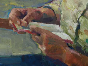 Niet of onleesbaar gesigneerd - Olieverf op doek , Leesvrouw , Lezende vrouw kopen? Bied vanaf 1!