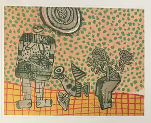 Corneille - Oude ingelijste lithografie Het Chinese theater, 1969 kopen? Bied vanaf 1200!