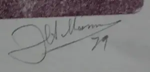 Joop Moesman - Unieke proefdruk in kleur (paars) litho: 'op wacht' - 1979 kopen? Bied vanaf 150!