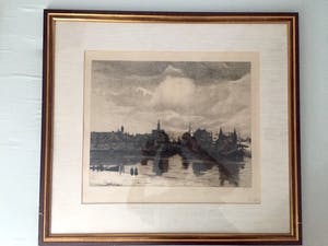 Philip Zilcken - 'Gezicht op Delft' - Ets, Ingelijst kopen? Bied vanaf 60!