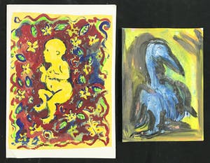 Igor Issacovitch - Lot van twee werken op papier, Vogel en baby kopen? Bied vanaf 1!