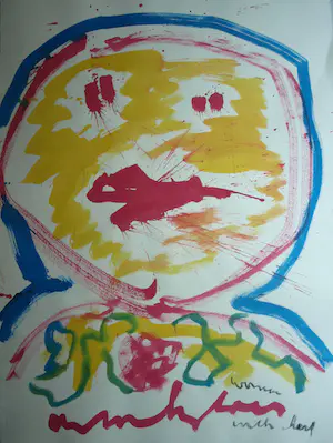 Anton Heyboer - Acrylverf , Portret , woman with …. – 107 x 79 cm kaufen? Bieten Sie von 1!