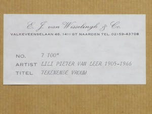 Lili Pieter van Leer - Vrouw in de Tekenklas - Penseel/inkttekening kopen? Bied vanaf 1!