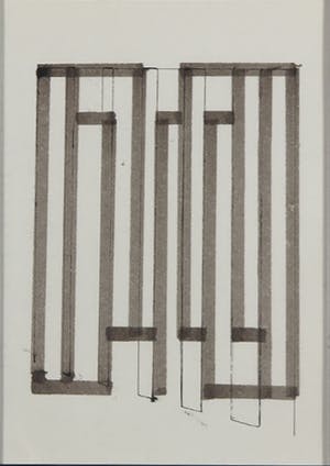 Siep van den Berg - Lot van twee pentekeningen, Geometrisch abstracte compositie - Ingelijst kopen? Bied vanaf 35!