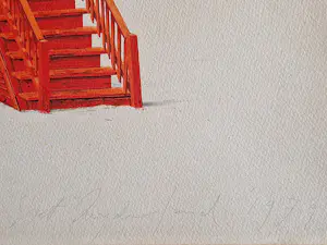 Siet Zuyderland - wegens niet betaald opnieuw in veiling: Unieke A.P. kleuren-Litho "the red Wall" kopen? Bied vanaf 64!