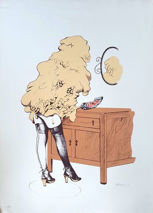 Anton Martineau - Litho: 'Shaving' (1970) kaufen? Bieten Sie von 55!