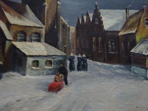 Niet of onleesbaar gesigneerd - Winter dorpsgezicht kopen? Bied vanaf 1!