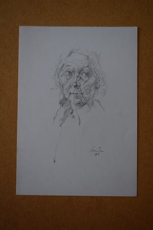 Joop Liesker - Portret oudere dame kopen? Bied vanaf 35!