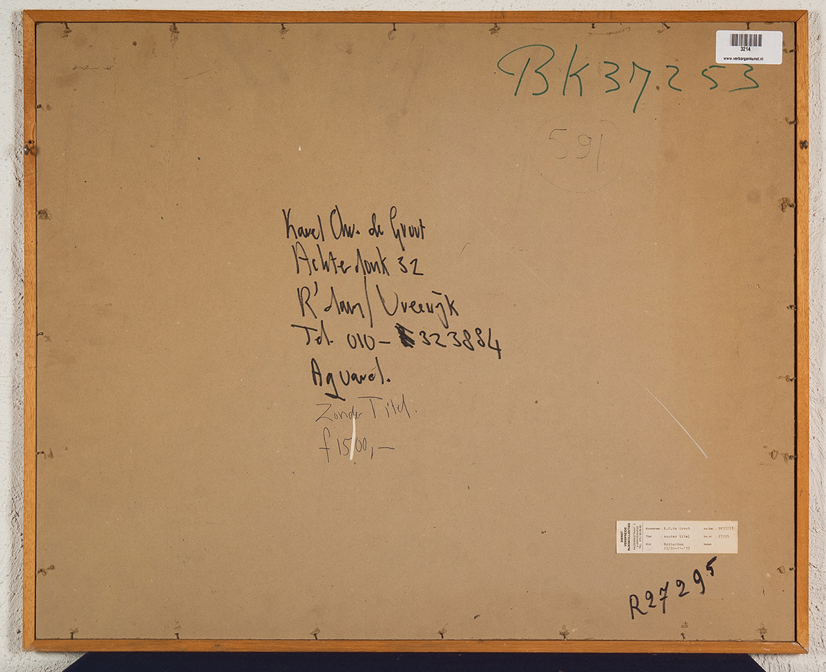 Karel de Groot - Aquarel op papier - gesigneerd l.o. - BKR Rotterdam - 1977 kopen? Bied vanaf 10!