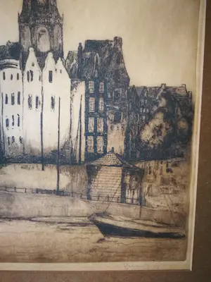 Germ de Jong - Havengezicht. Gesigneerd rechtsonder. kopen? Bied vanaf 39!