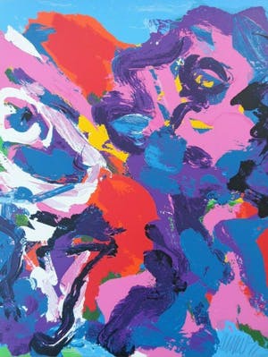 Karel Appel - COBRA-ABSTRACTIE / KLEURZEEFDRUK / 50x50cm / SIG / 1977 kopen? Bied vanaf 550!