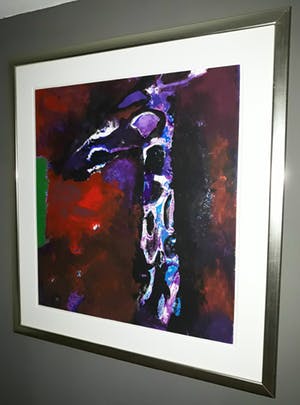 Nico Molenkamp - Giraffe ‘s nachts, zeefdruk (prachtig ingelijst, groot!) kopen? Bied vanaf 1!