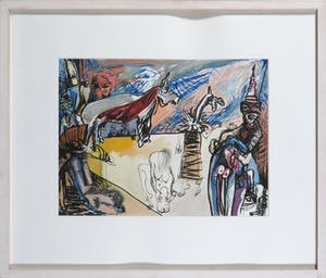 Rachid Ben Ali - Inkt en aquarel op papier, Moeder en kind - Ingelijst kopen? Bied vanaf 1!
