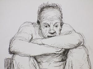 Aat Veldhoen - Zittende naakte man - Rotaprint kopen? Bied vanaf 40!