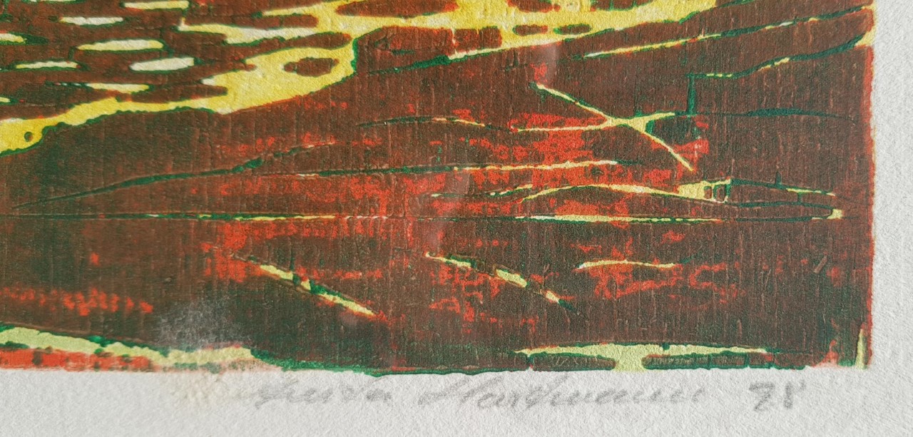 Niet of onleesbaar gesigneerd - houtsnede, 1998 inc lijst kopen? Bied vanaf 1!