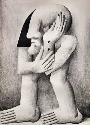 Horst Antes - Figur mit zwei Wunde, litho kaufen? Bieten Sie von 195!