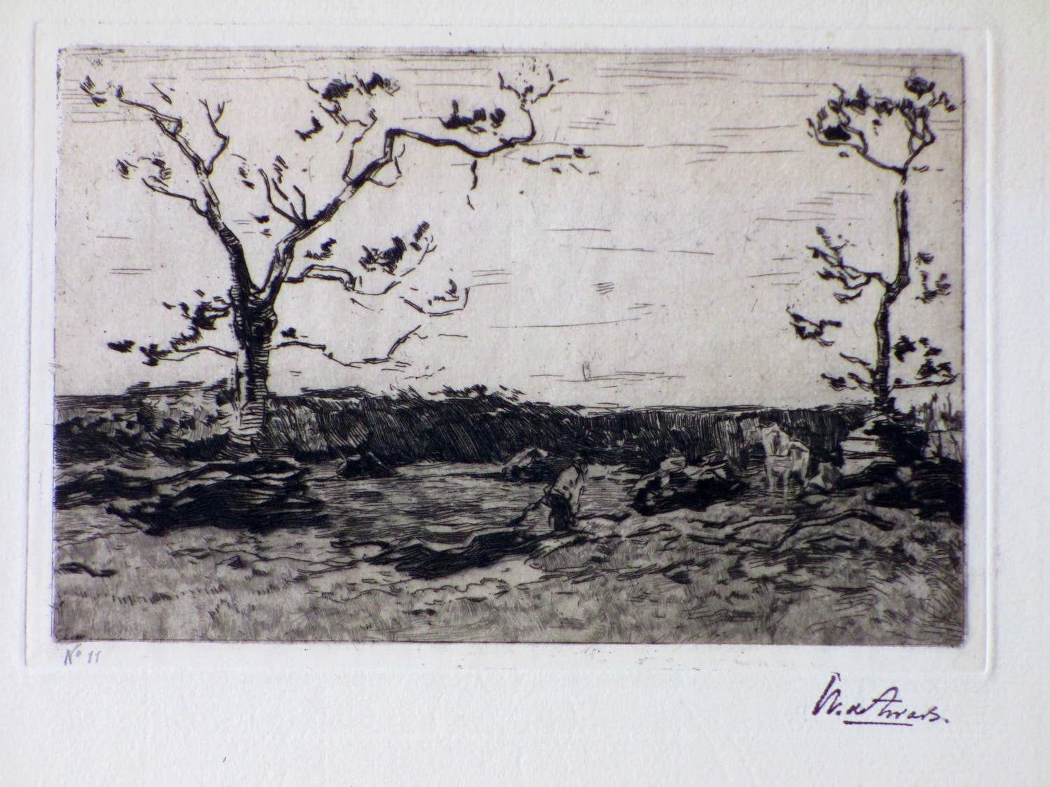 Willem de Zwart - Hakhout laden - Ets kopen? Bied vanaf 60!