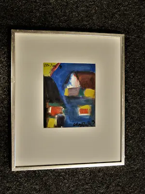 Gerard Schaperkotter - gesigneerd - Expressionistisch Aquarel "Kerstmis 91" - mooi ingelijst kopen? Bied vanaf 37!