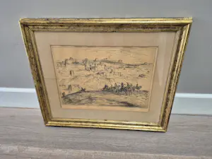 Marius Bauer - ets - Ruiters op heuvel, gesigneerd r.o. kopen? Bied vanaf 149!