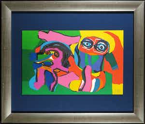 Karel Appel - Gesigneerde litho uit de uitgave Ariel 19 - Ingelijst verkocht voor € 1!