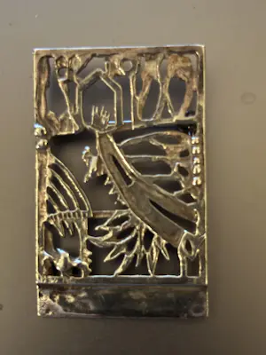 AcheterJeroen Krabbé - Zilveren design broche/hanger 'Vogelxang'? Enchérissez de 50!