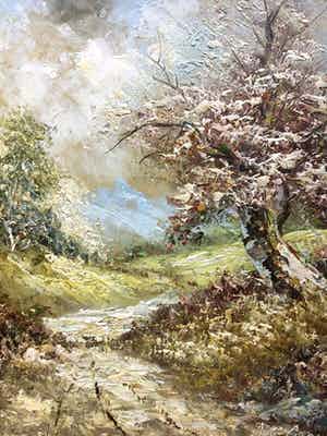 Marie Charlot - Landschap met oude boom. verkocht voor € 50!