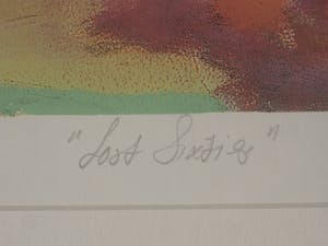 Niet of onleesbaar gesigneerd - Grote & Kleurige zeefdruk "Lost sixties" fraai ingelijst kopen? Bied vanaf 1!