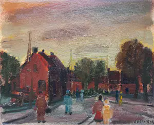 AcheterAlfons Vermeir - Stadsgezicht, olieverf op doek (netjes ingelijst)? Enchérissez de 10!
