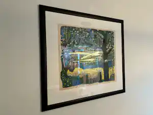 Vincent van Ojen - Zeefdruk ‘De oever’ van Vincent van Ojen, nr 5/18 vendu pour 60€ !