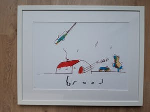 Herman Brood - Biggetje Bennie tekening, handgesigneerd en ingelijst kopen? Bied vanaf 775!