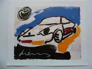 Peter Diem - Zeefdruk. Porsche 3 verkocht voor € 35!