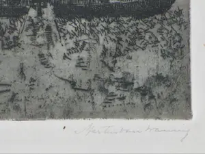 Martin van Waning - Lossende havenarbeiders - Ets kopen? Bied vanaf 1!