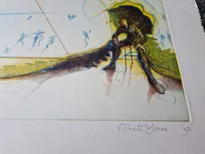Ronald Tolman - grote kleuren Ets & Aquatint "IKANOS I" - Gelderse grafiekmap 1992 - bep. oplage kopen? Bied vanaf 58!